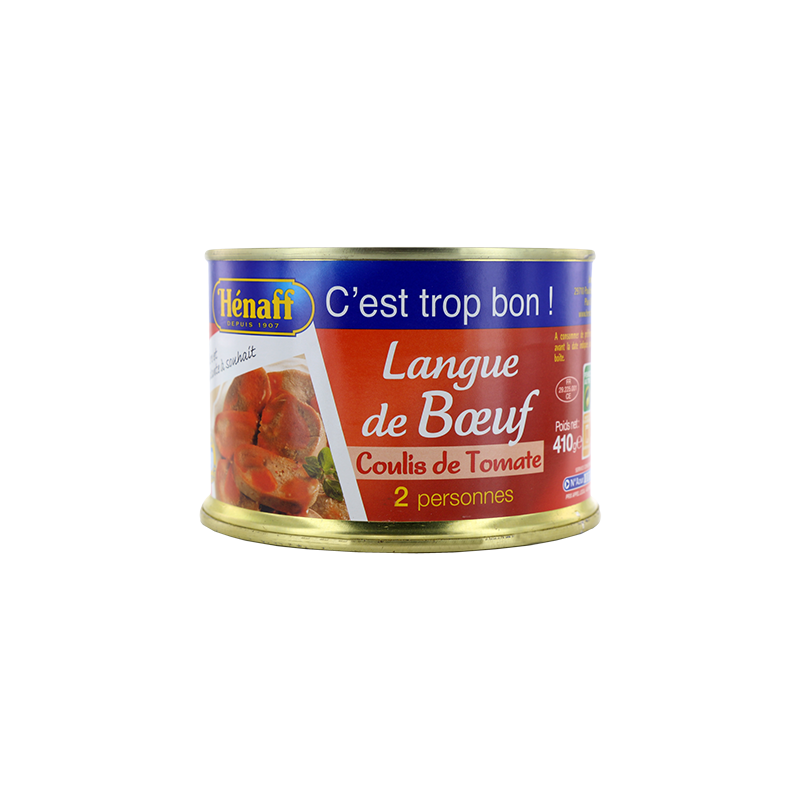 Langue de bœuf au coulis de tomate Hénaff - 410g