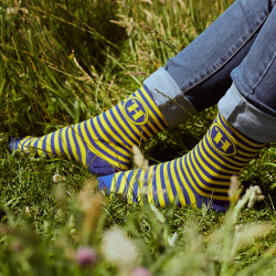 Chaussettes Hénaff rayé marine jaune