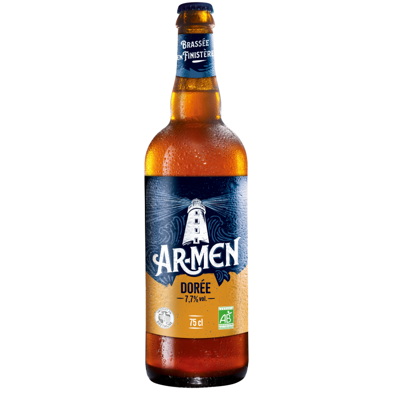 Bière Ar Men dorée bio