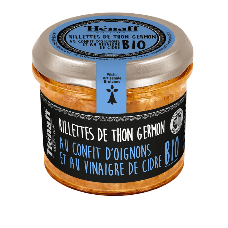 Rillettes de thon germon au confit oignon et vinaigre de cidre BIO