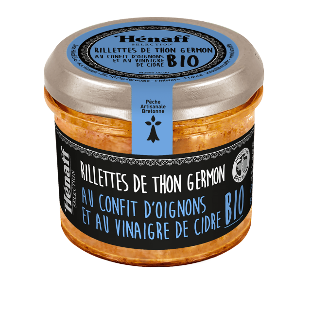 Rillettes de thon germon au confit oignon et vinaigre de cidre BIO