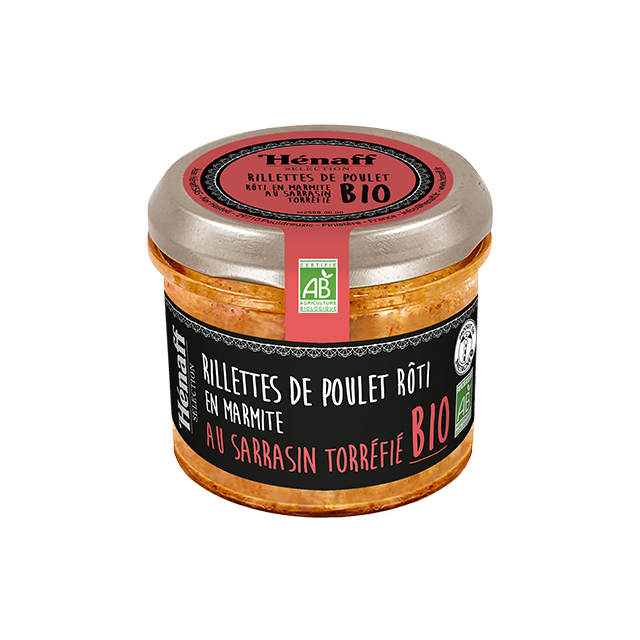 Rillettes de poulet rôti en marmite au sarrasin torréfié BIO - 90g - Hénaff Sélection