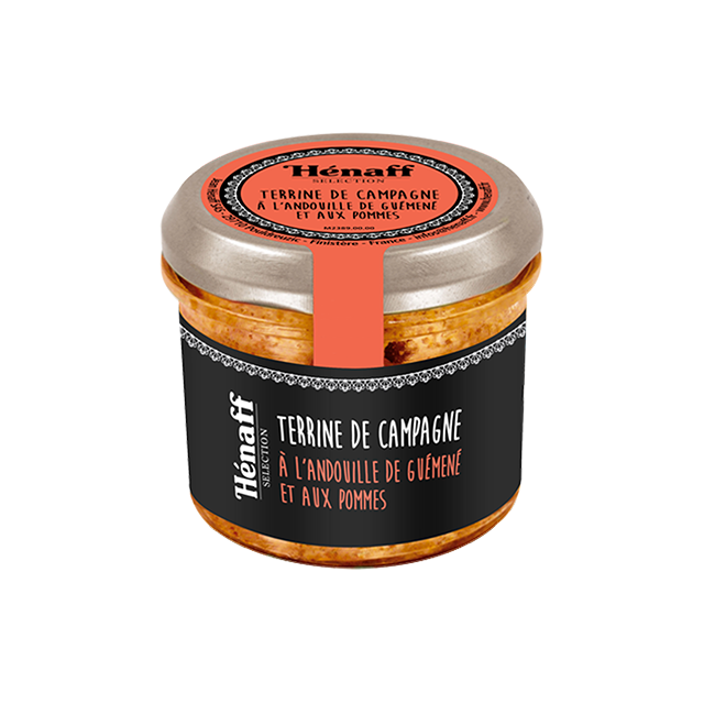Terrine de campagne à l'andouille de Guémené et aux pommes Hénaff Sélection 90g