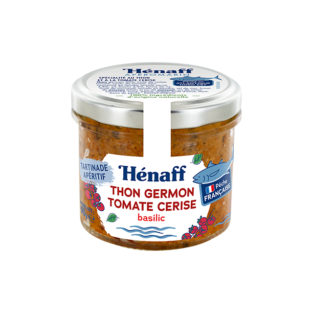 Tartinade de thon germon, à la tomates cerise et au basilic Hénaff 90g