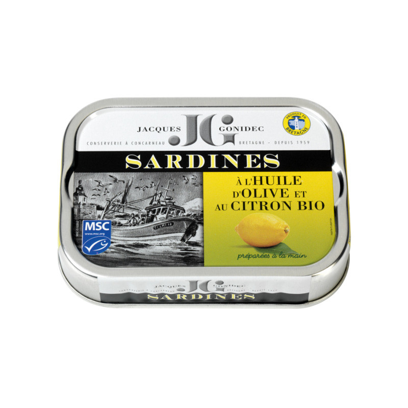 Sardines au citron et à l'huile d'olive vierge extra BIO - 115g