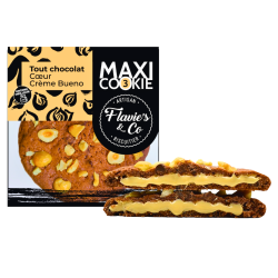 Maxi cookie au chocolat, fourré à la crème bueno