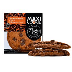 Maxi cookie tout chocolat, fourré à la pâte à tartiner