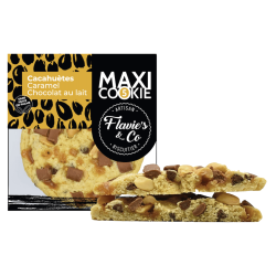 Maxi cookie aux cacahuètes, caramel et chocolat au lait
