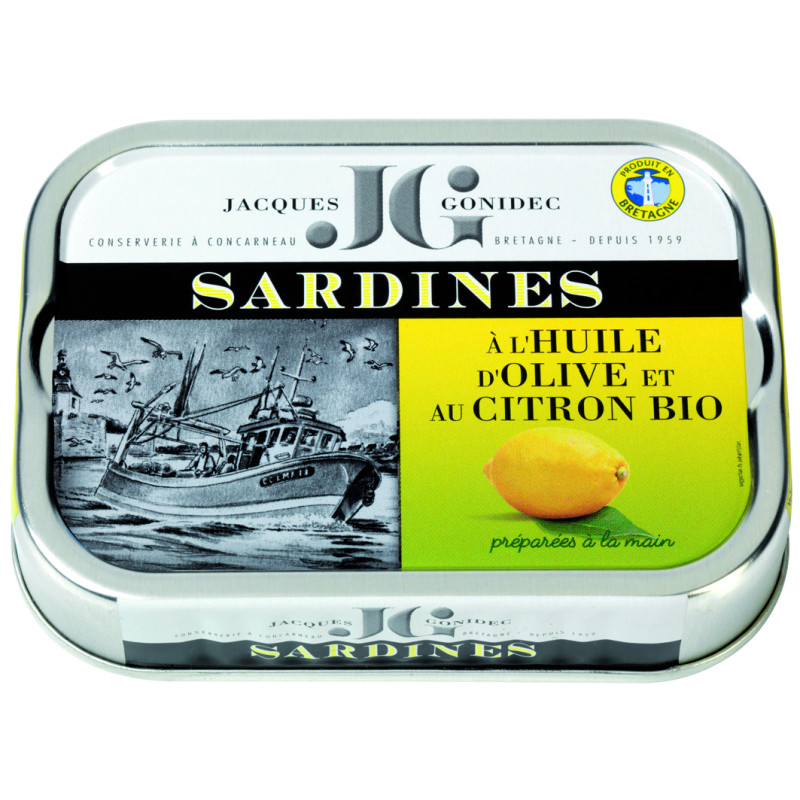 Sardines au citron et à l'huile d'olive vierge extra BIO - 115g Sardines au citron et à l'huile d'olive vierge extra BIO - 115g