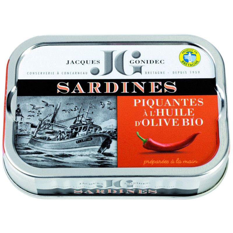 Sardines piquantes à l'huile d'olive vierge extra BIO - 115g Sardines piquantes à l'huile d'olive vierge extra BIO - 115g