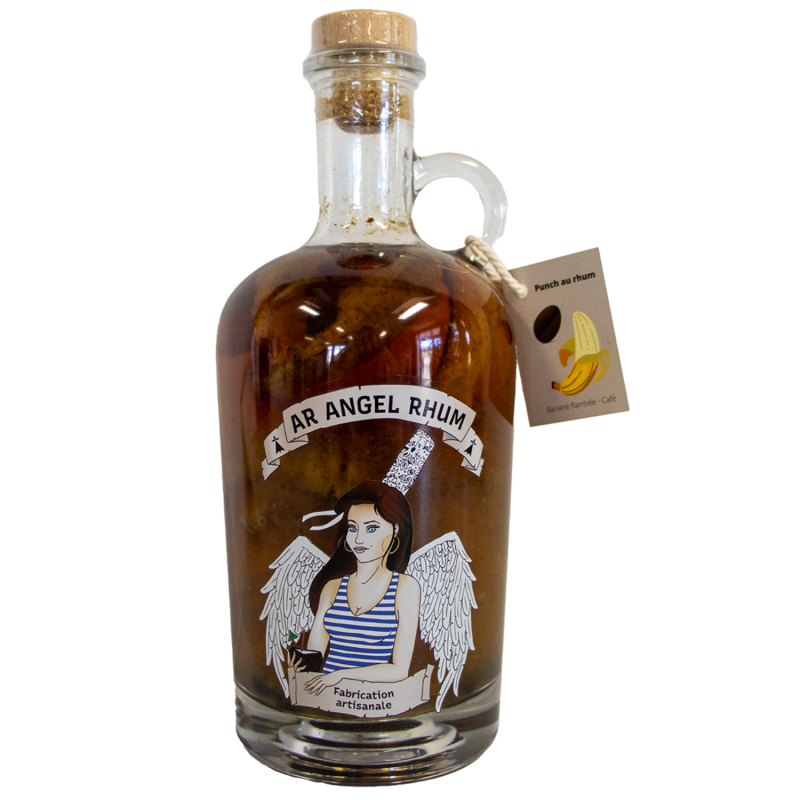 Rhum arrangé à la banane flambée 70cl - Ar Angel