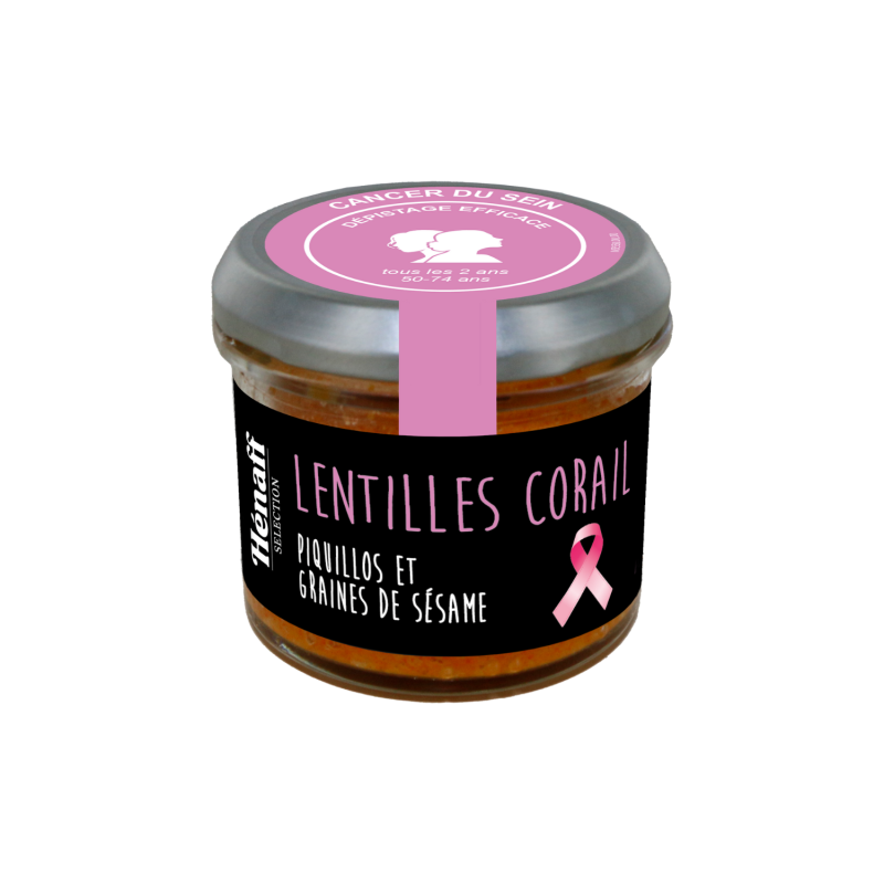 Tartinable de lentilles, corail, piquillos et graines de sésame - 90G