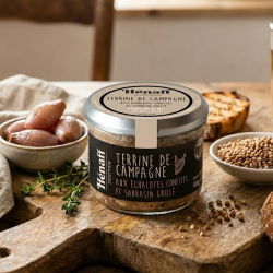Terrine de campagne aux échalotes confites et sarrasin grillé  90g