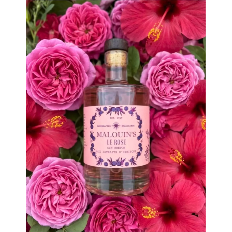 Malouin's Gin rose hibiscus - 50 cl
