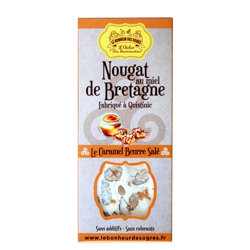 Nougat au miel de Bretagne au caramel beurre salé - 80g