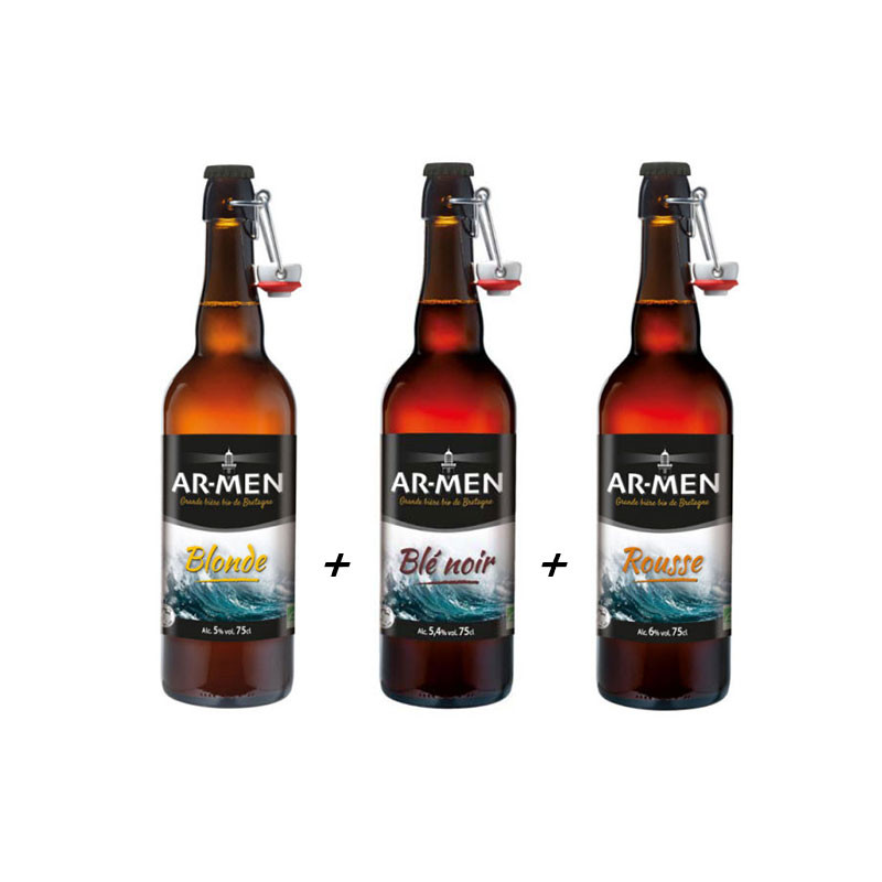 Lot de 3 bières BIO Ar-Men