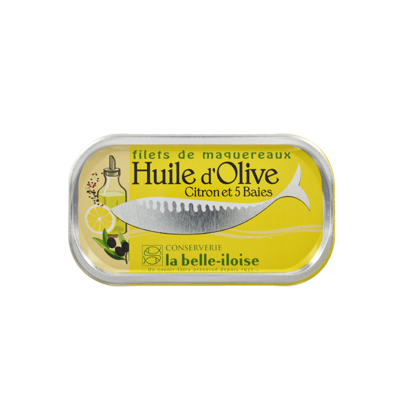 Filets de maquereaux - Huile d’Olive Citron et 5 baies 118 g