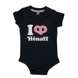 Body bébé I Love Hénaff, 100% coton marine